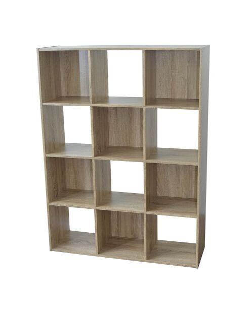 Estante de almacenamiento Compo con 12 compartimentos, decoración de madera clara, L.93 cm
