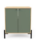 Mobile lavabo Elisa con 2 ante verde kaki - L.69,2 cm
