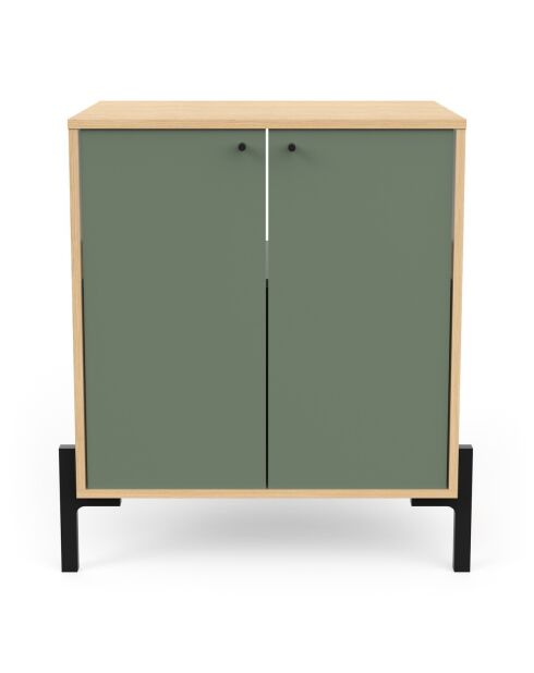 Mobile lavabo Elisa con 2 ante verde kaki - L.69,2 cm