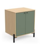Mobile lavabo Elisa con 2 ante verde kaki - L.69,2 cm