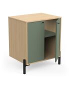 Mobile lavabo Elisa con 2 ante verde kaki - L.69,2 cm
