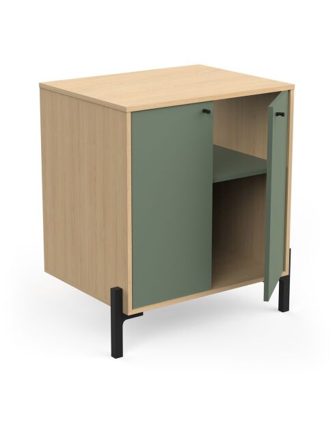 Mobile lavabo Elisa con 2 ante verde kaki - L.69,2 cm