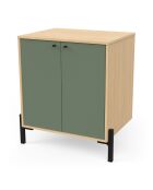 Mobile lavabo Elisa con 2 ante verde kaki - L.69,2 cm