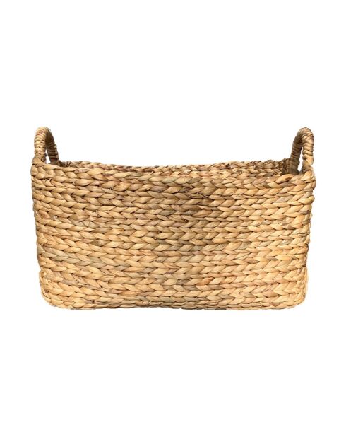 Panier en jacinthe d'eau avec poignées - L.46 x P.27 x H.27 cm