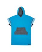 Poncho de plage adulte en kikoy Cap Ferret bleu - 105x68 cm