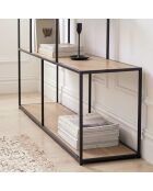 Lexie Bücherregal mit 5-stöckigem Treppendesign aus weißem und hellem Holz — L.160 x H.157 cm