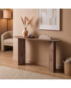 Sira Konsole mit zwei Beinen mit braunem Holzdekor - L.150 cm