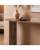 Sira Konsole mit zwei Beinen mit braunem Holzdekor - L.150 cm