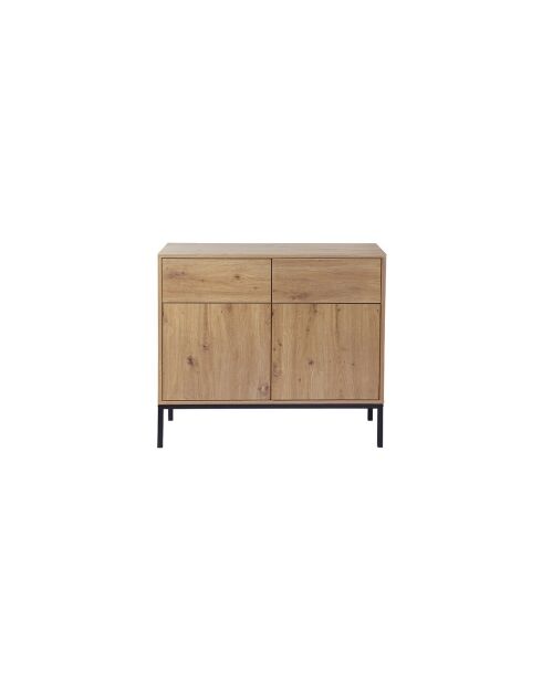 Aparador Lenny con 2 puertas y 2 cajones, decoración de roble, 90 x 80 cm