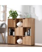 Armario Modu de 9 compartimentos con decoración de madera de 5 puertas - L.89 cm