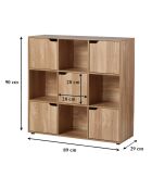 Armario Modu de 9 compartimentos con decoración de madera de 5 puertas - L.89 cm