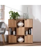 Armario Modu de 9 compartimentos con decoración de madera de 5 puertas - L.89 cm
