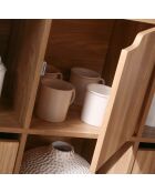 Armario Modu de 9 compartimentos con decoración de madera de 5 puertas - L.89 cm
