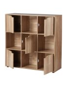 Armario Modu de 9 compartimentos con decoración de madera de 5 puertas - L.89 cm
