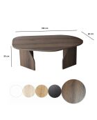 Rock-Couchtisch mit Bio-Platte und breiten Beinen aus Nussbaumdekor - L.100 cm