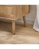 Cómoda Palmo de 6 cajones con frentes de ratán natural - L.120 cm