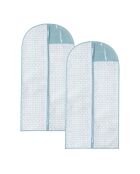 Set de 2 fundas para ropa blanca y azul - H.120 cm