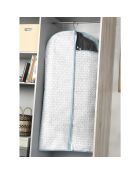 Set de 2 fundas para ropa blanca y azul - H.120 cm