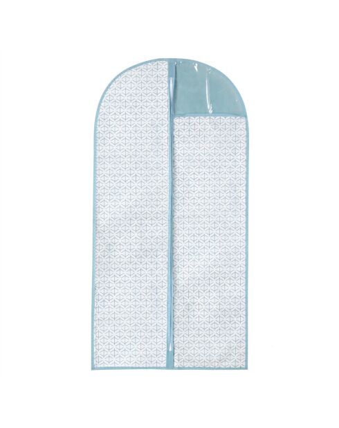 Set de 2 fundas para ropa blanca y azul - H.120 cm