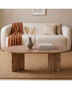 Table basse Iris ovale décor bois marron clair - L.119 cm