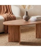 Table basse Iris ovale décor bois marron clair - L.119 cm