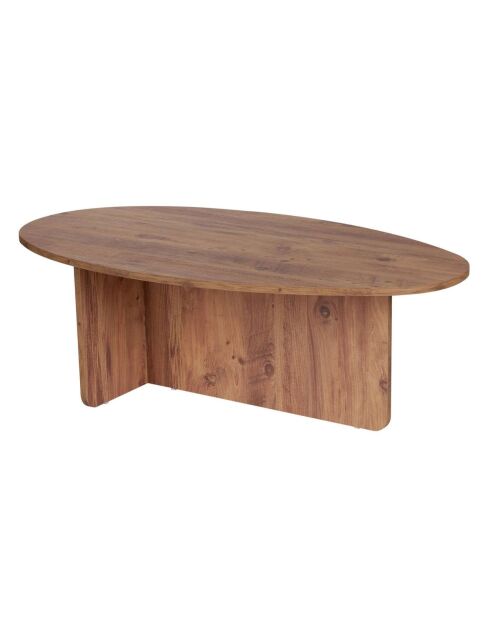 Table basse Anna avec plateau ovale décor bois marron - L.125 cm