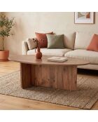 Tavolino Anna con piano ovale decoro in legno marrone - L.125 cm
