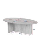 Tavolino Anna con piano ovale decoro in legno marrone - L.125 cm
