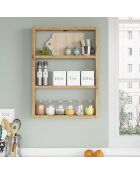 Emma wandplank 3 planken licht houten decor - H.60 cm
