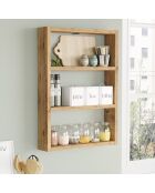 Emma wandplank 3 planken licht houten decor - H.60 cm