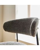 Lot de 2 tabourets Draco en tissu chiné et pieds en métal coloris gris foncé et noir