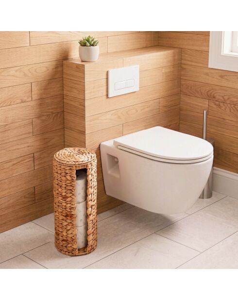 Rangement Maya rouleaux papier toilette en jacinthe d'eau - H.41 cm