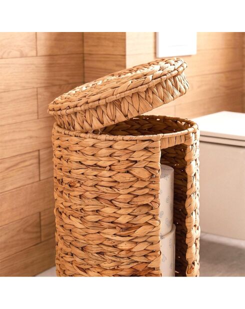 Rangement Maya rouleaux papier toilette en jacinthe d'eau - H.41 cm