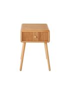 Chevet Ava 1 tiroir avec façades lamellées décor bois marron clair - H.52 cm