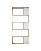 Bibliothèque décor blanc et chêne - L.80 x H.173.5 cm