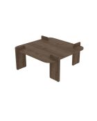 Tavolino quadrato Noma con bordi arrotondati decoro in noce - L.90 cm