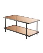 Tavolino Ora in metallo nero e piani in vetro fumé - L.100 cm