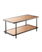 Tavolino Ora in metallo nero e piani in vetro fumé - L.100 cm