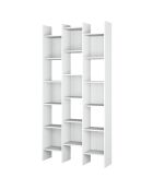 Bibliothèque Italian 3 colonnes 15 compartiments blanche - H.192 cm