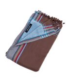 Asciugamano da spiaggia Watamu kikoy color cioccolato - 165x95 cm
