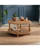 Table basse Roby ronde 2 niveaux décor pin atlantique - D.70 cm