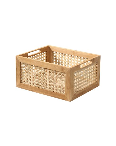 Scatola in bambù e rattan di medie dimensioni - L.30 x 25 x 15 cm