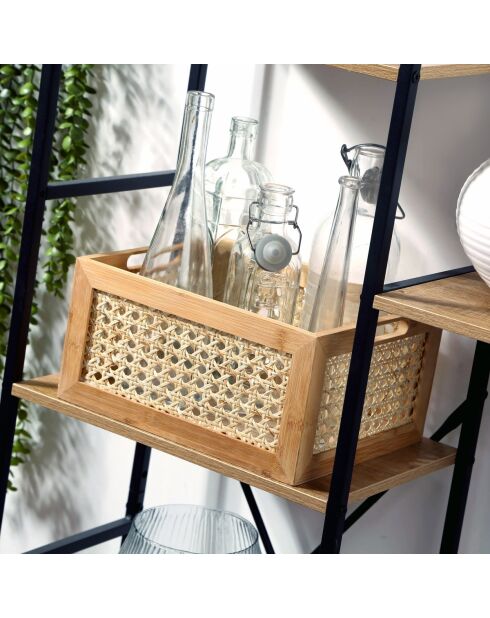 Scatola in bambù e rattan di medie dimensioni - L.30 x 25 x 15 cm