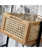 Scatola in bambù e rattan di medie dimensioni - L.30 x 25 x 15 cm