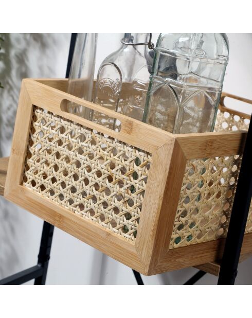 Scatola in bambù e rattan di medie dimensioni - L.30 x 25 x 15 cm