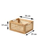 Scatola in bambù e rattan di medie dimensioni - L.30 x 25 x 15 cm