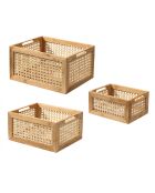 Scatola in bambù e rattan di medie dimensioni - L.30 x 25 x 15 cm