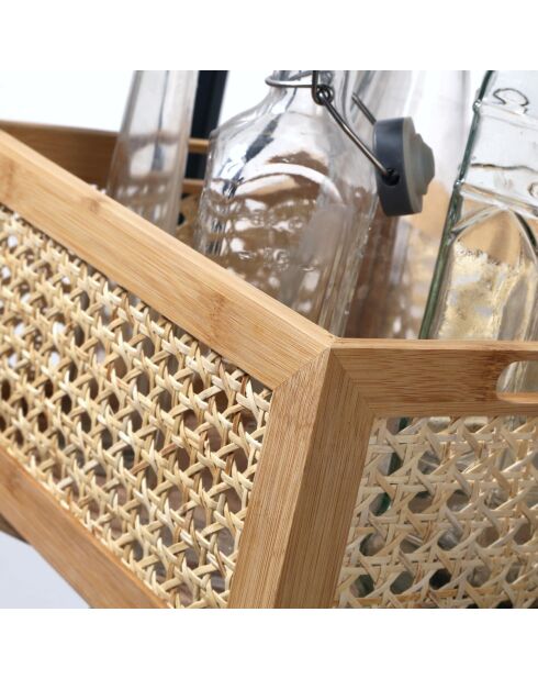 Scatola in bambù e rattan di medie dimensioni - L.30 x 25 x 15 cm