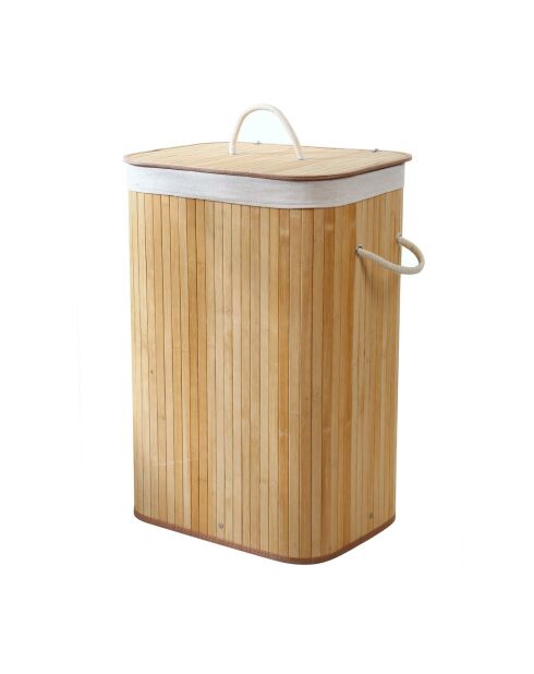 Panier à linge Ysa rectangulaire en bambou 70 L - H.60 cm