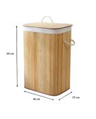 Panier à linge Ysa rectangulaire en bambou 70 L - H.60 cm